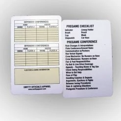 Smitty Apparel CO. Smitty Umpire Game Card Other Baseball Accessories