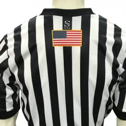 Flag On Back Of Shirt. Choose Men's Or Women's IAABO Logo Referee Shirt W/ Flag On Back