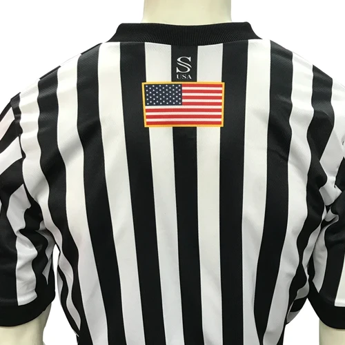 Flag On Back Of Shirt. Choose Men's Or Women's IAABO Logo Referee Shirt W/ Flag On Back