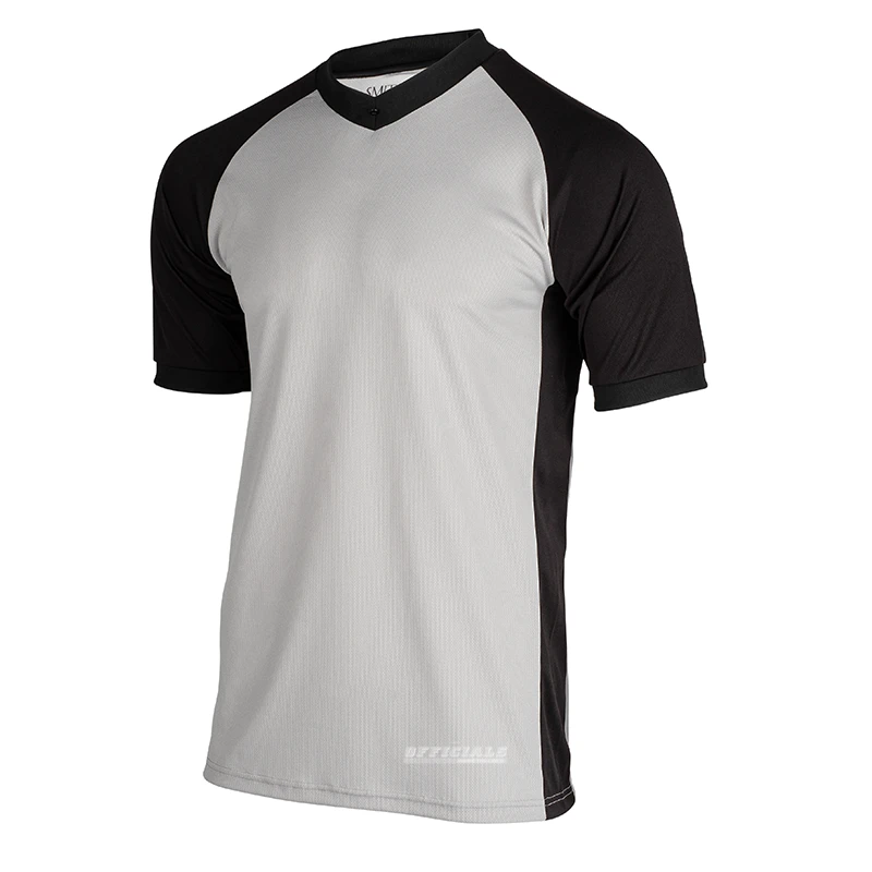 Smitty Apparel CO. Smitty Solid Grey W/ Black Sleeves & Side Panel V-Neck Shirts