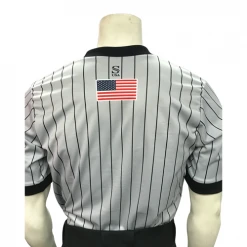 Flag On Back Of Shirt. Choose Men's Or Women's IAABO Logo Grey Referee Shirt W/ Flag On Back