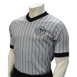 Flag On Back Of Shirt. Choose Men's Or Women's IAABO Logo Grey Referee Shirt W/ Flag On Back