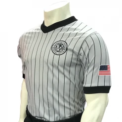 Flag On Back Of Shirt. Choose Men's Or Women's IAABO Logo Grey Referee Shirt W/ Flag On Left Sleeve